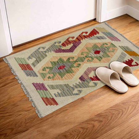 Handmade Vegetable Kilim 1' 10" x 2' 7" (ft) - No. R38006