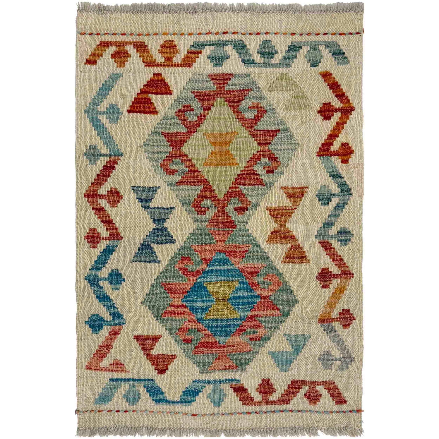 Handmade Vegetable Kelim 1' 10" x 2' 9" (ft) - No. R38009