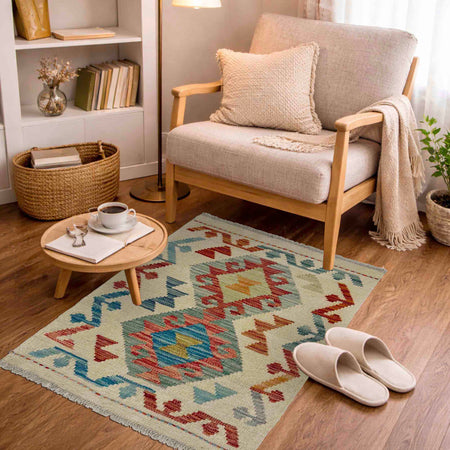 Handmade Vegetable Kelim 1' 10" x 2' 9" (ft) - No. R38009