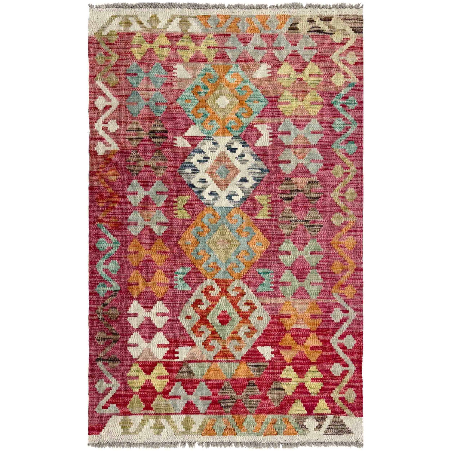 Handmade Vegetable Kilim 2' 6" x 4' 4" (ft) - No. R38015