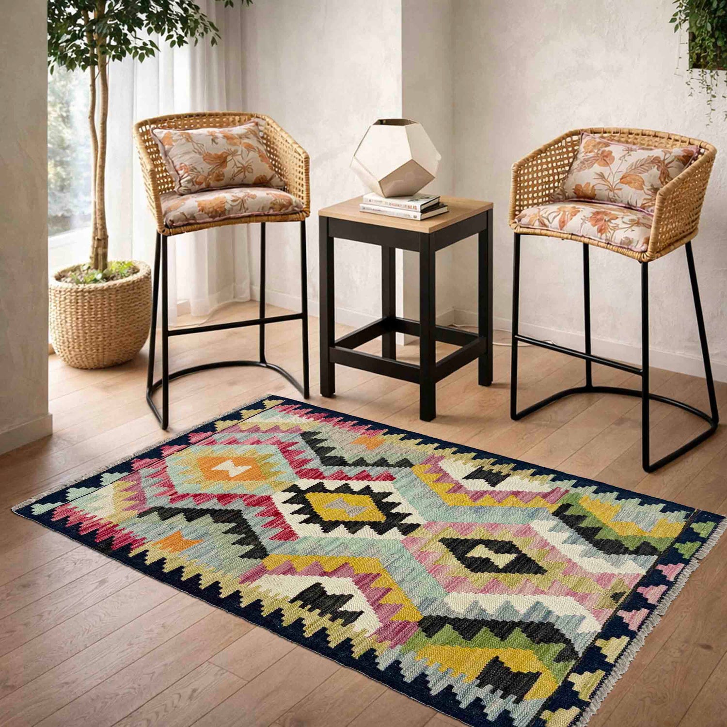 Handmade Vegetable Kilim 2' 5" x 3' 11" (ft) - No. R38019