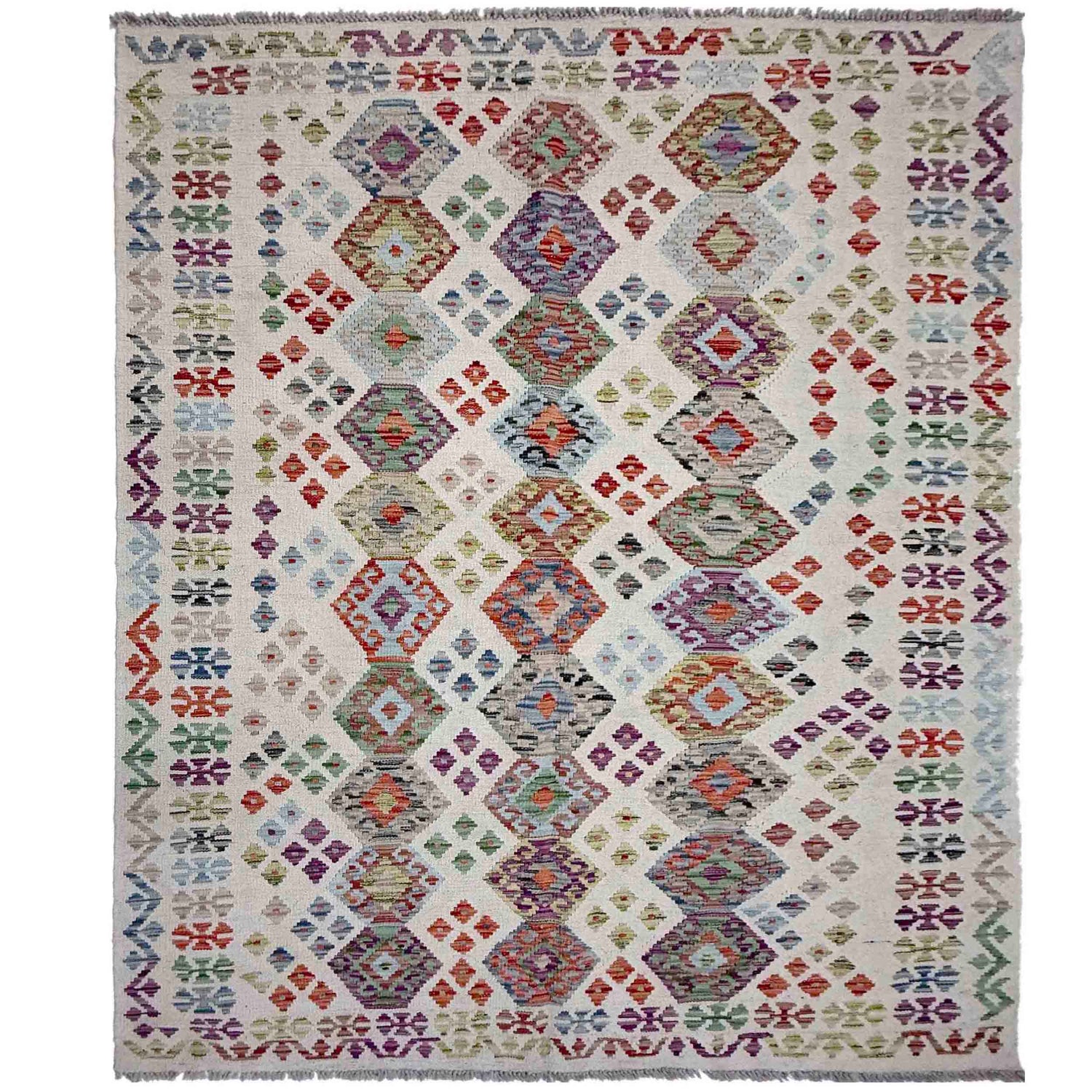 Handmade Vegetable Kilim 5' 0" x 7' 3" (ft) - No. R38061