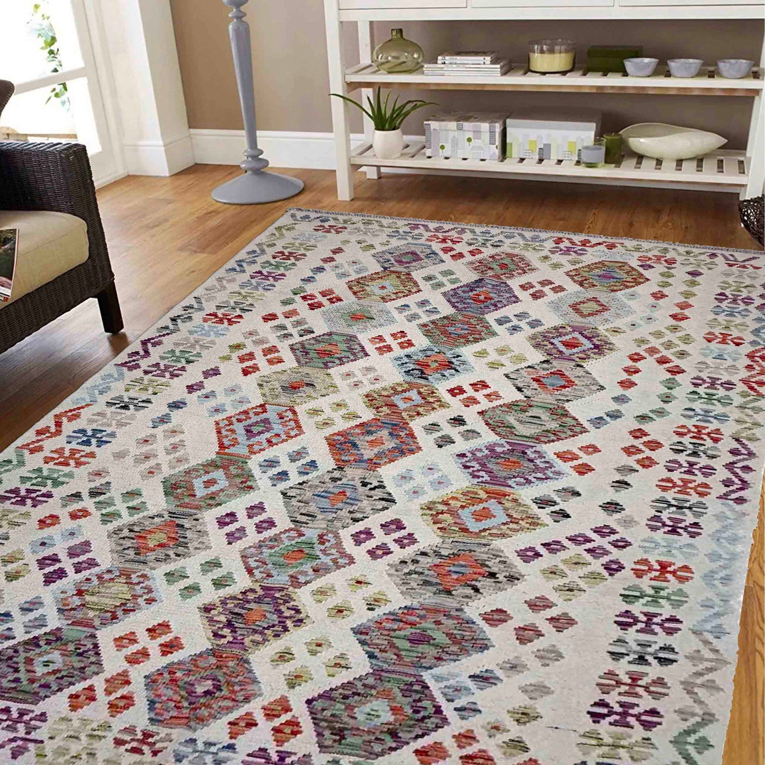 Handmade Vegetable Kilim 5' 0" x 7' 3" (ft) - No. R38061