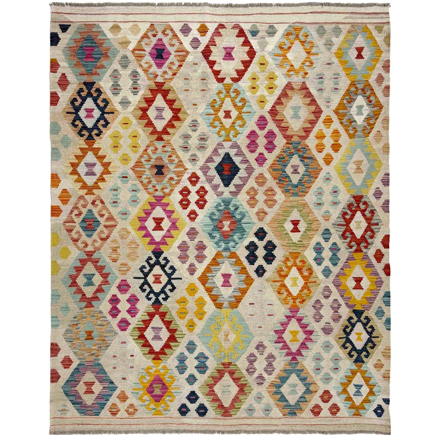 Handmade Vegetable Kelim 5' 1" x 6' 5" (ft) - No. R38065