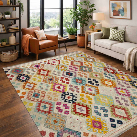 Handmade Vegetable Kelim 5' 1" x 6' 5" (ft) - No. R38065