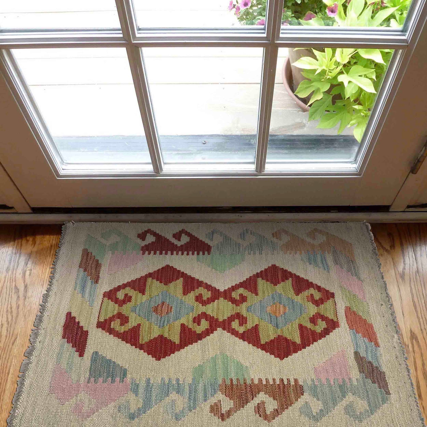 Handmade Vegetable Kelim 1' 10" x 2' 6" (ft) - No. R38278