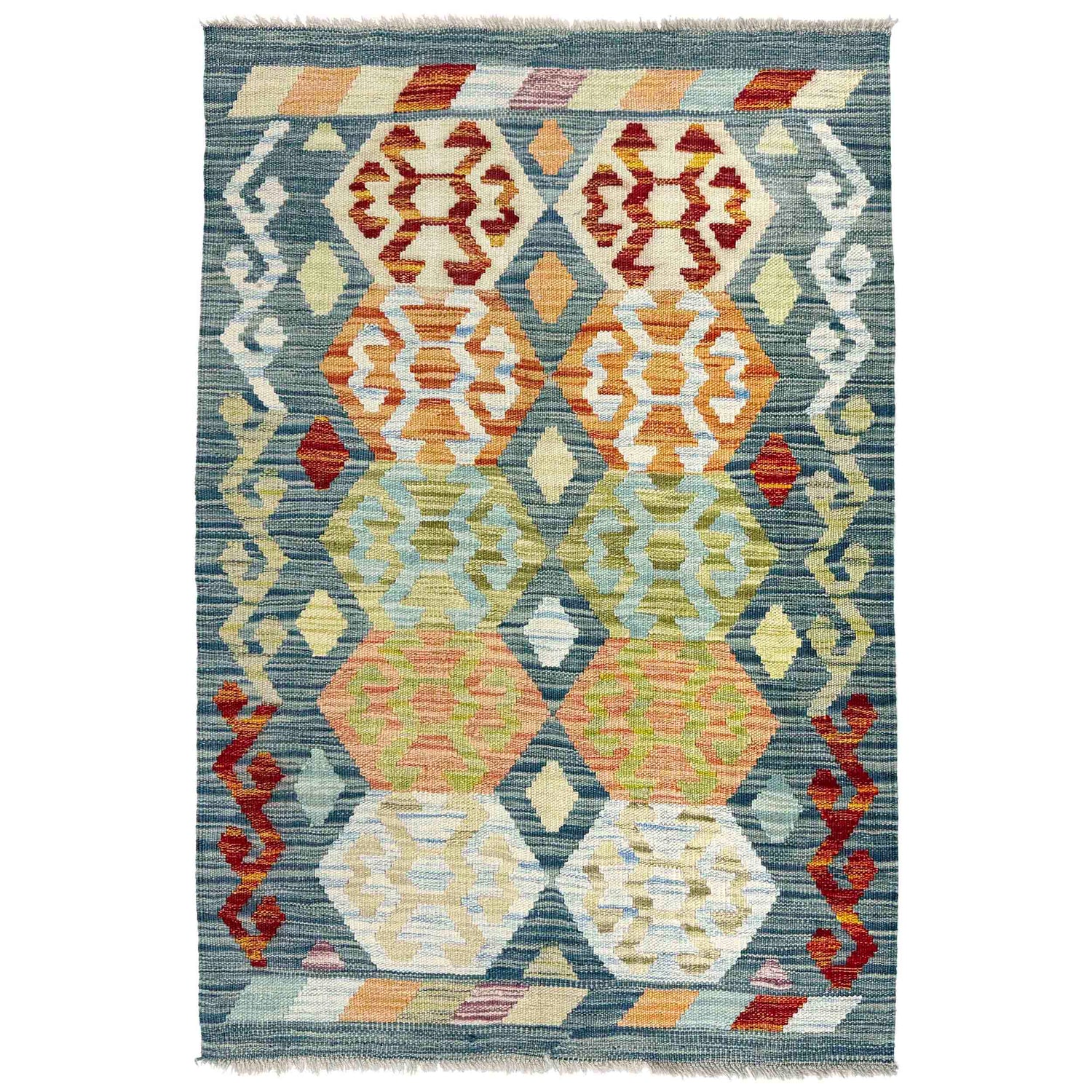 Handmade Vegetable Kelim 2' 8" x 4' 1" (ft) - No. R38297