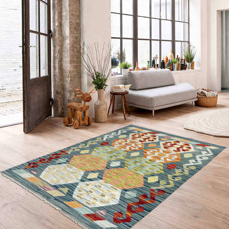 Handmade Vegetable Kelim 2' 8" x 4' 1" (ft) - No. R38297