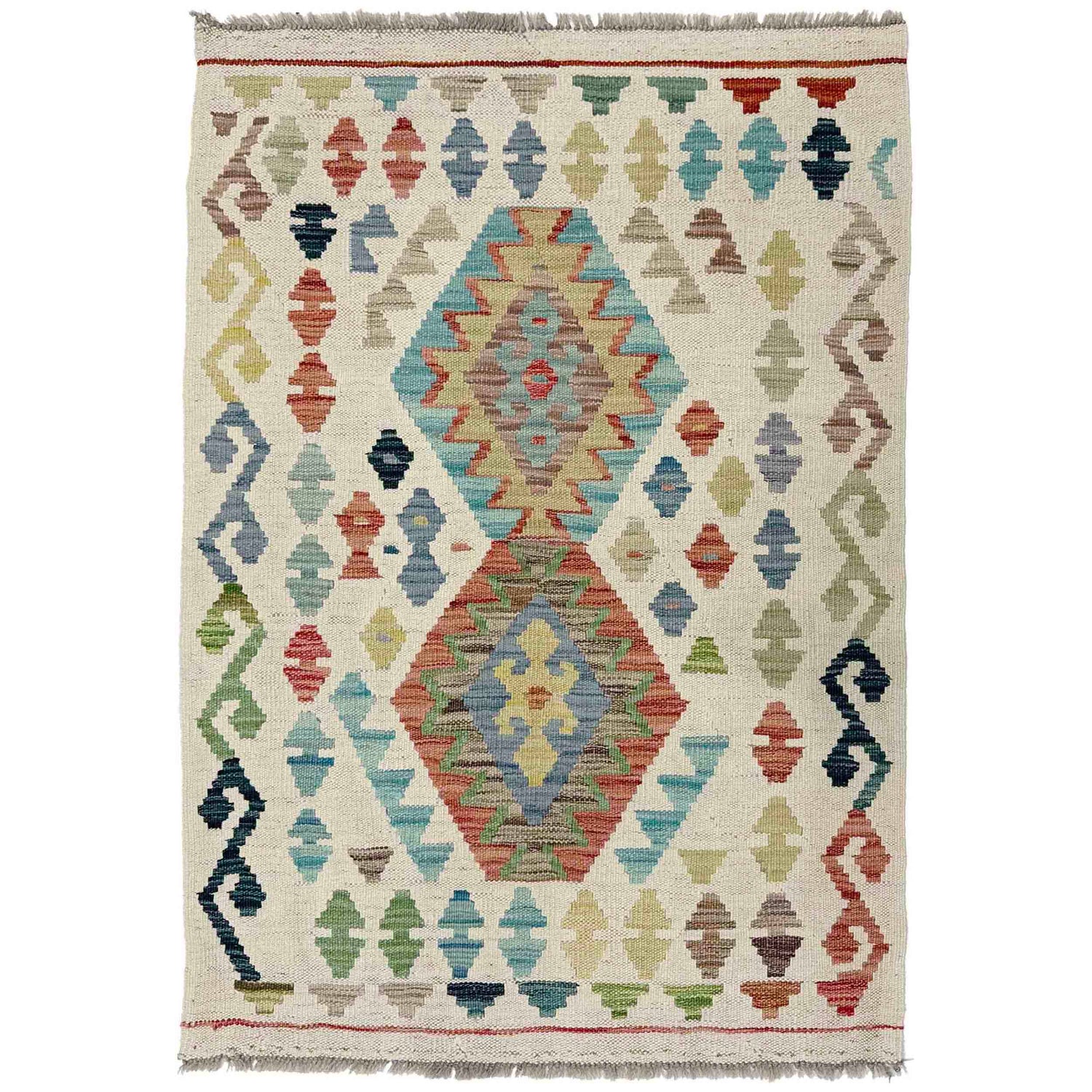 Handmade Vegetable Kilim 2' 8" x 4' 1" (ft) - No. R38298