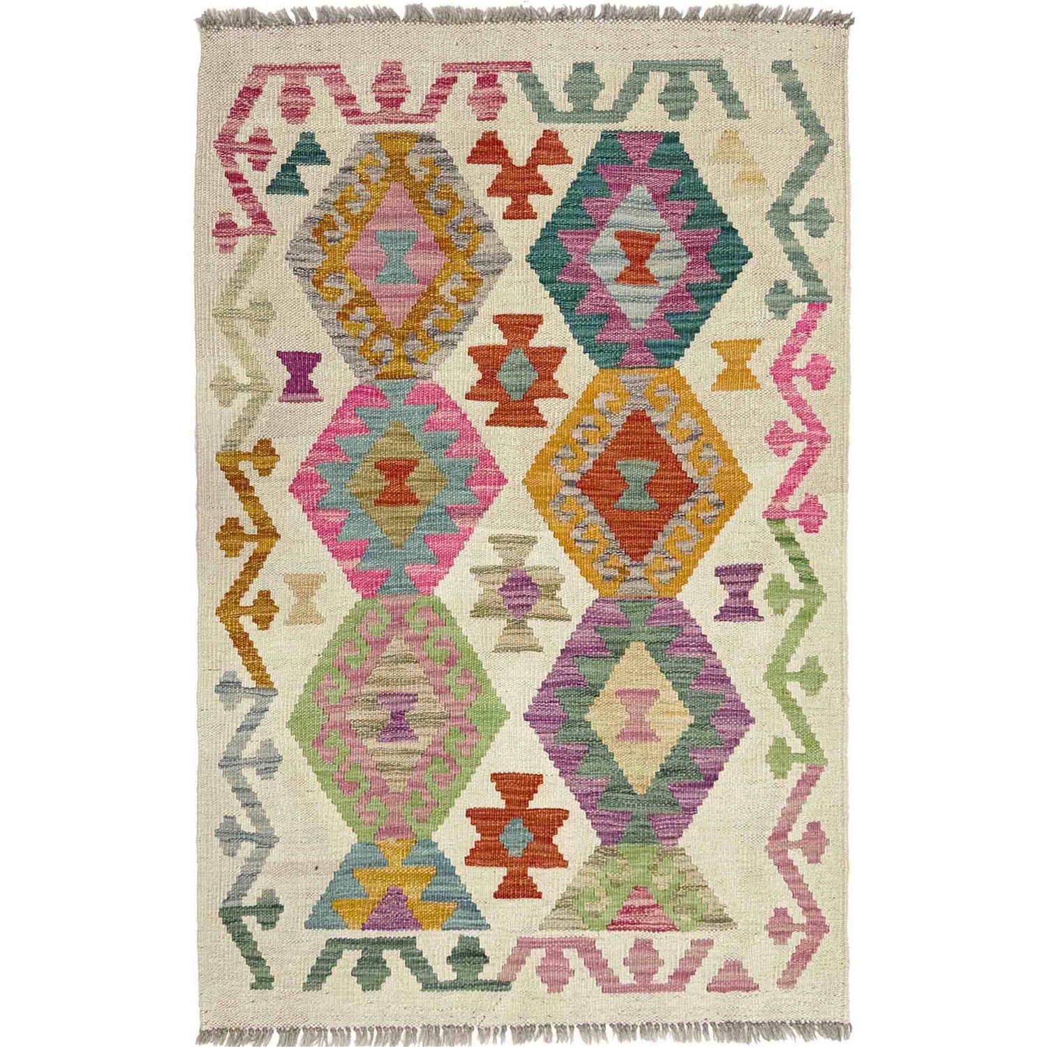 Handmade Vegetable Kilim 2' 7" x 3' 11" (ft) - No. R38300