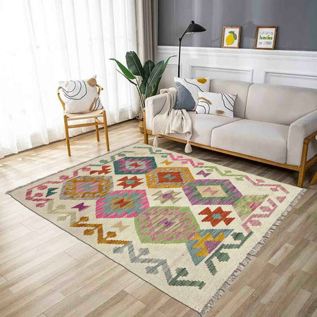 Handmade Vegetable Kilim 2' 7" x 3' 11" (ft) - No. R38300