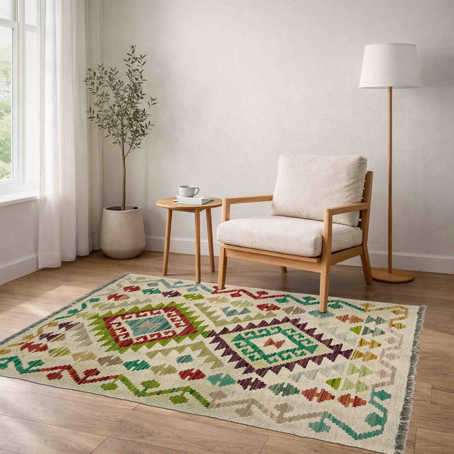 Handmade Vegetable Kelim 2' 5" x 4' 1" (ft) - No. R38302