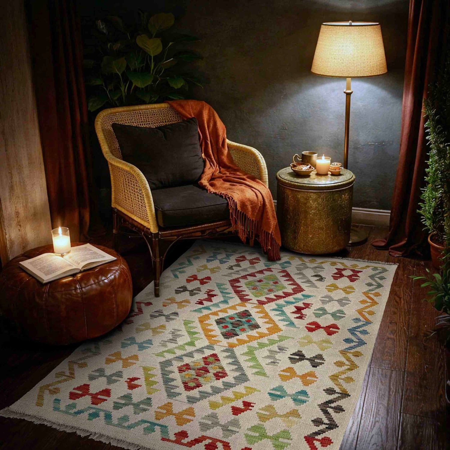 Handmade Vegetable Kilim 2' 9" x 3' 10" (ft) - No. R38303