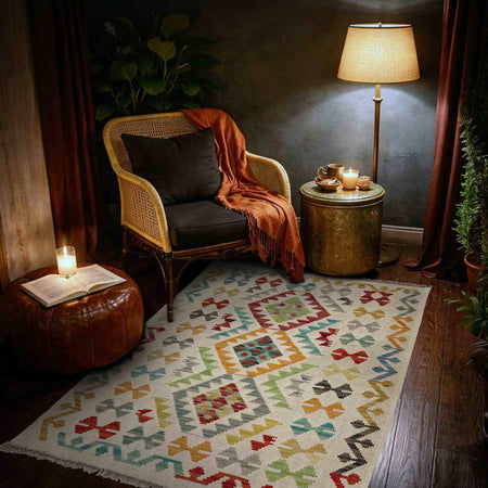 Handmade Vegetable Kilim 2' 9" x 3' 10" (ft) - No. R38303