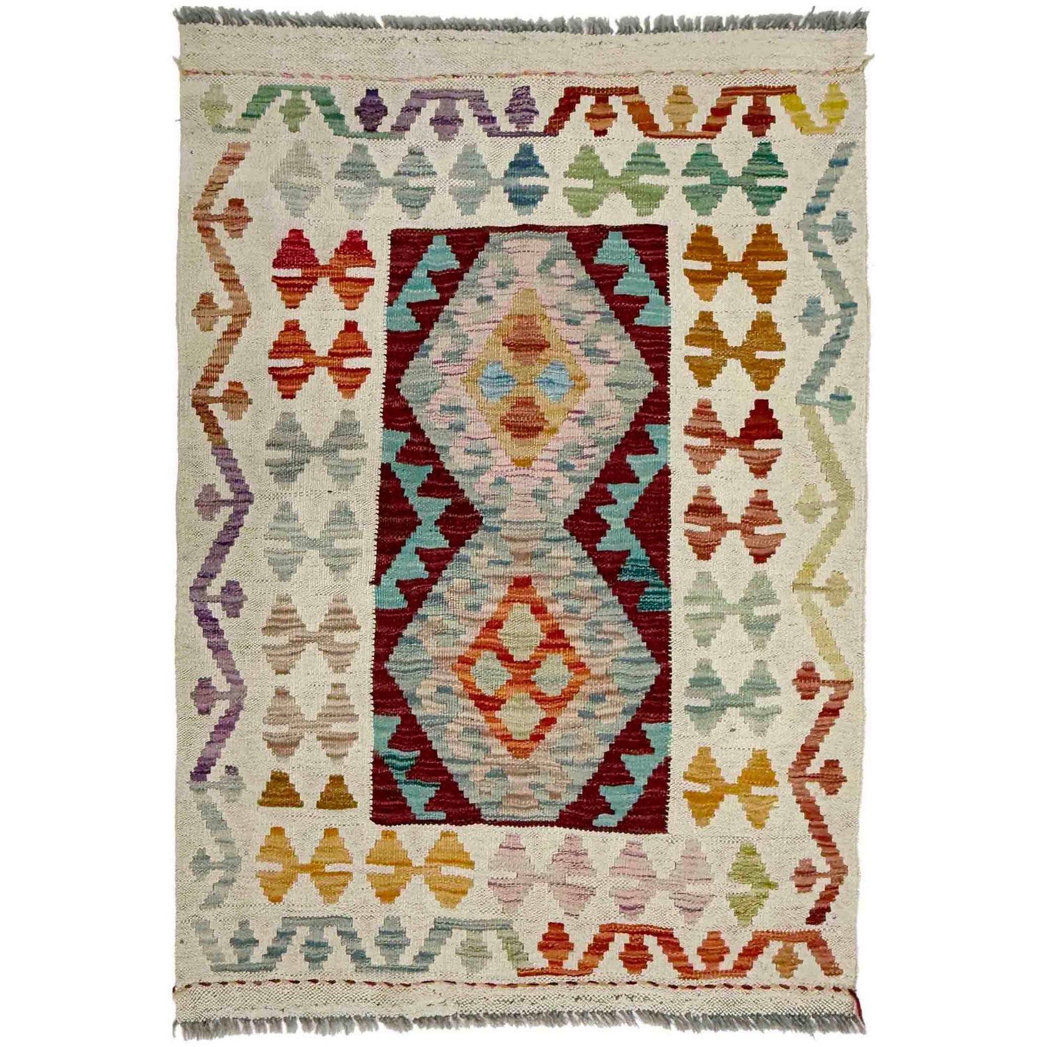 Handmade Vegetable Kilim 2' 10" x 4' 0" (ft) - No. R38305