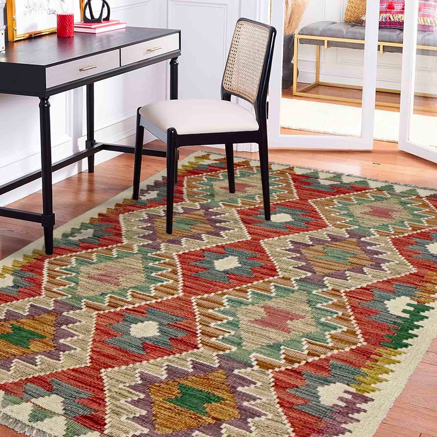 Handmade Vegetable Kelim 2' 10" x 4' 4" (ft) - No. R38308