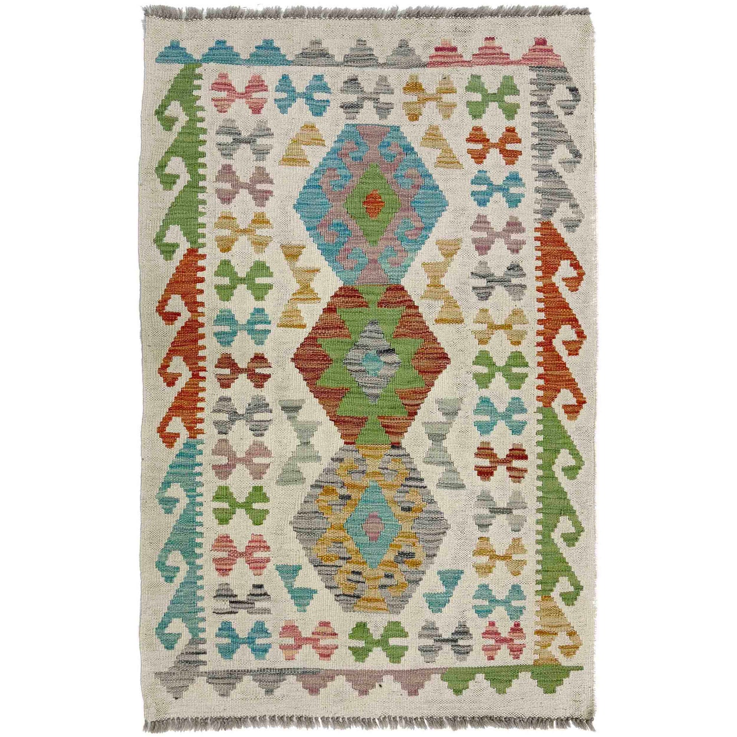 Handmade Vegetable Kilim 2' 6" x 4' 2" (ft) - No. R38309