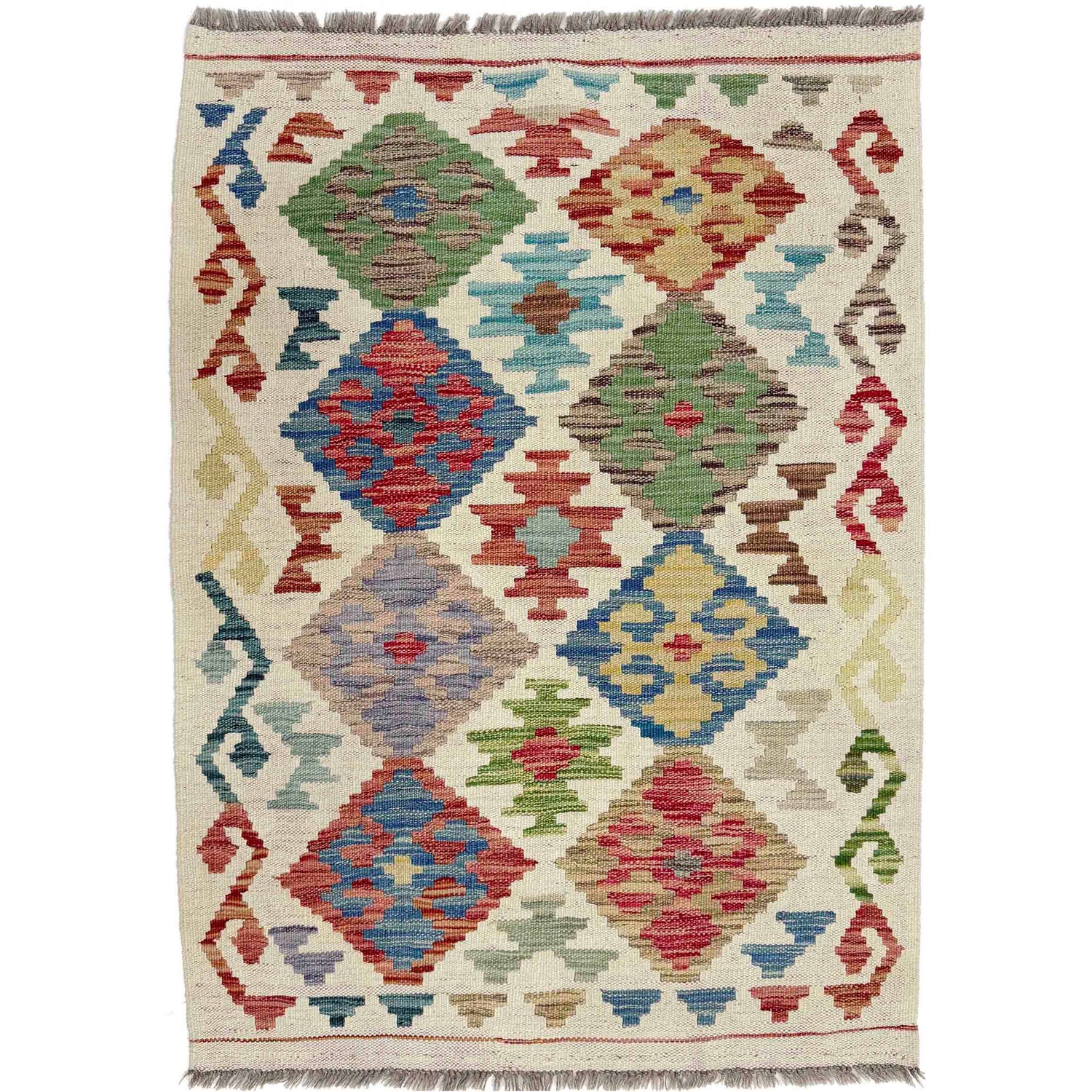 Handmade Vegetable Kelim 2' 9" x 4' 2" (ft) - No. R38311