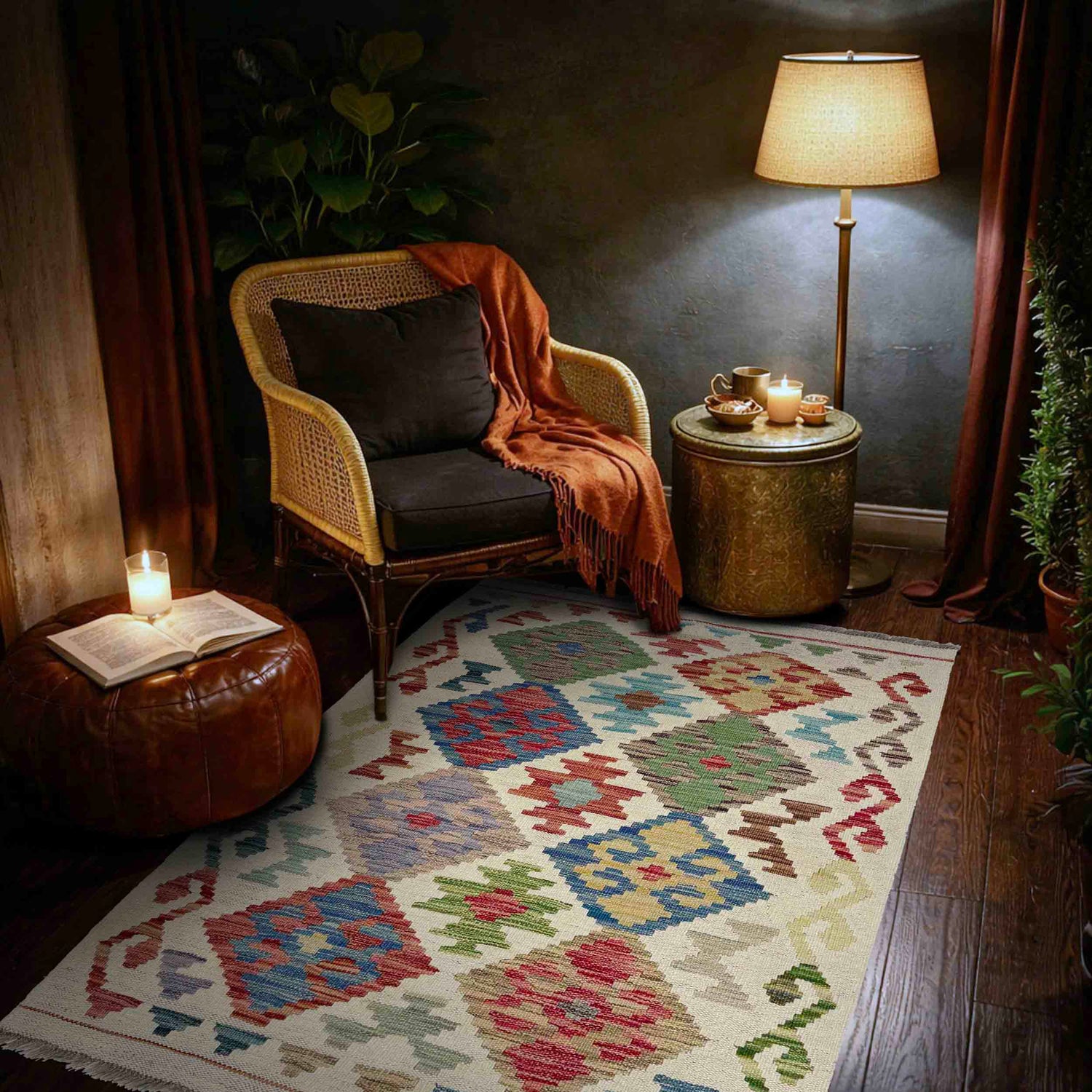 Handmade Vegetable Kelim 2' 9" x 4' 2" (ft) - No. R38311