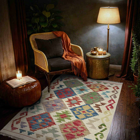 Handmade Vegetable Kelim 2' 9" x 4' 2" (ft) - No. R38311