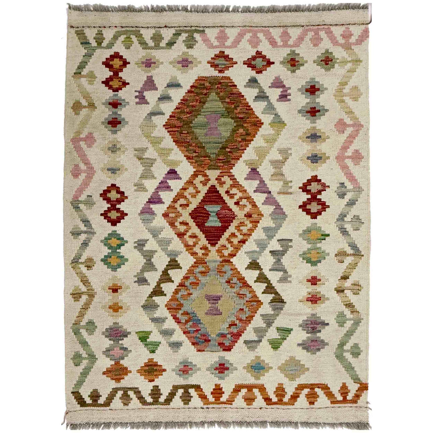 Handmade Vegetable Kilim 2' 10" x 4' 2" (ft) - No. R38312