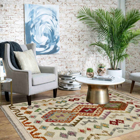 Handmade Vegetable Kilim 2' 10" x 4' 2" (ft) - No. R38312