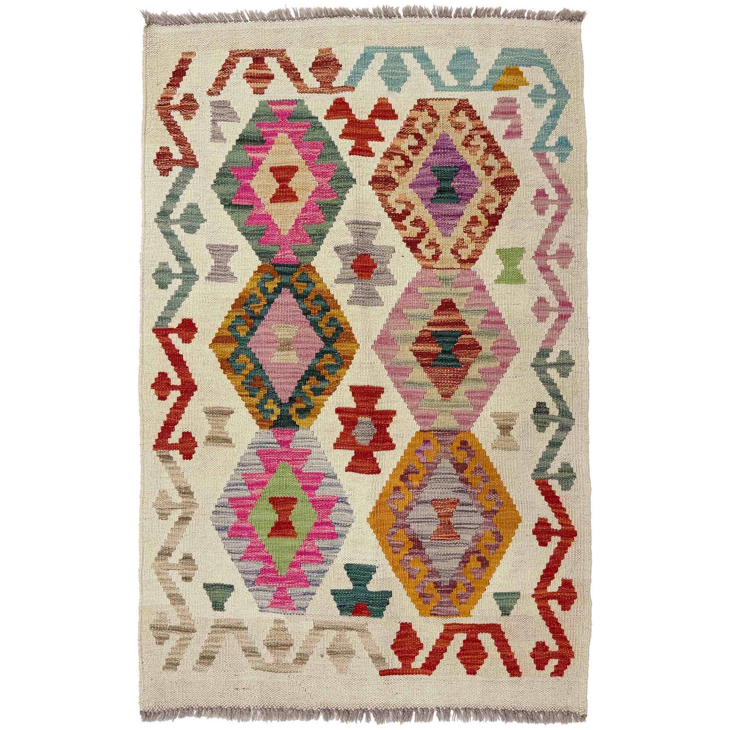 Handmade Vegetable Kilim 2' 7" x 3' 11" (ft) - No. R38327