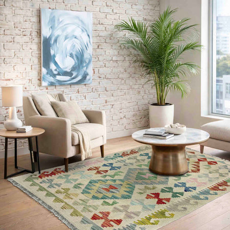 Handmade Vegetable Kelim 2' 9" x 4' 2" (ft) - No. R38331