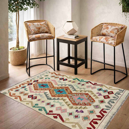 Handmade Vegetable Kilim 2' 9" x 4' 2" (ft) - No. R38334