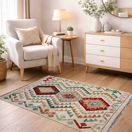 Handmade Vegetable Kilim 2' 7" x 4' 3" (ft) - No. R38339