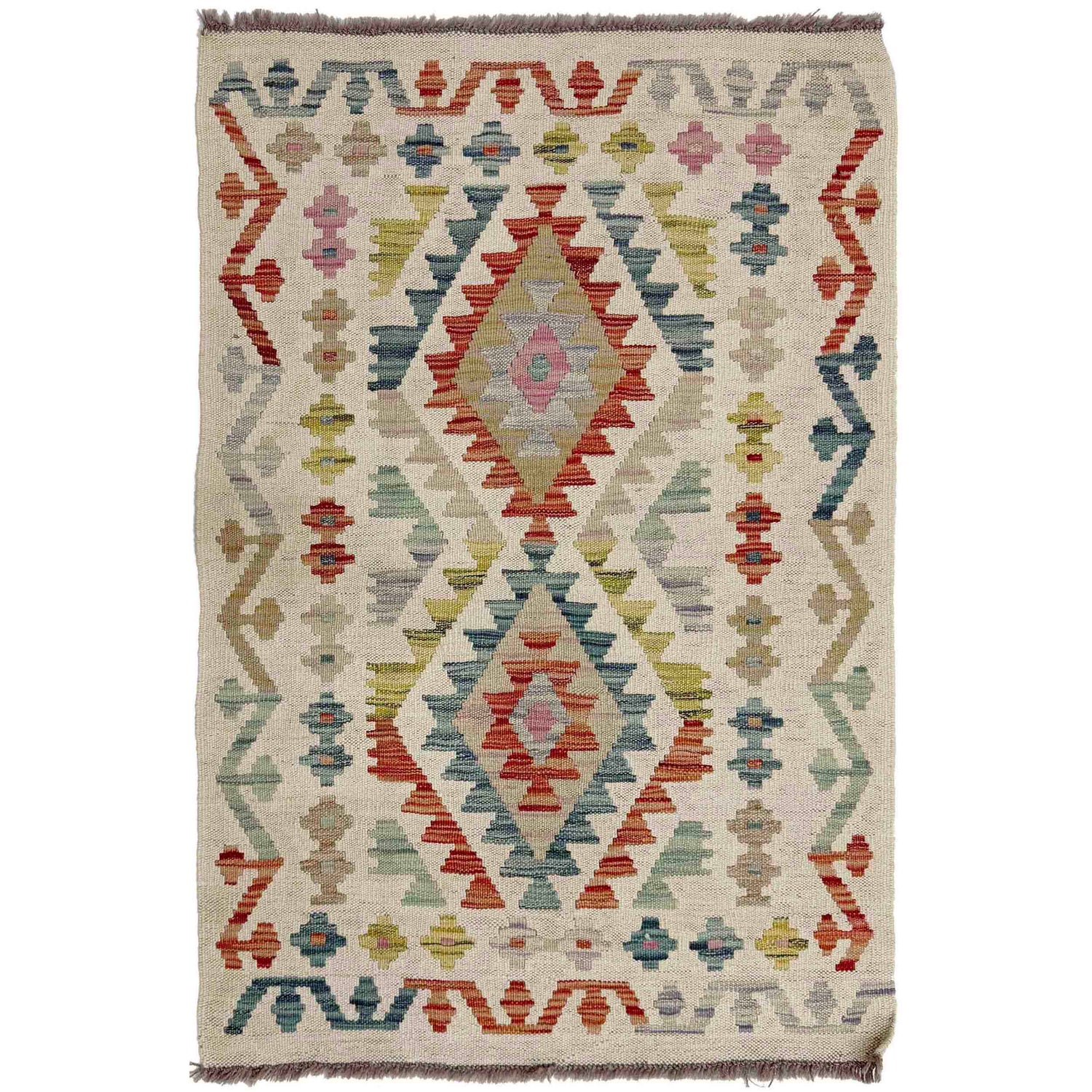 Handmade Vegetable Kelim 2' 8" x 3' 11" (ft) - No. R38340