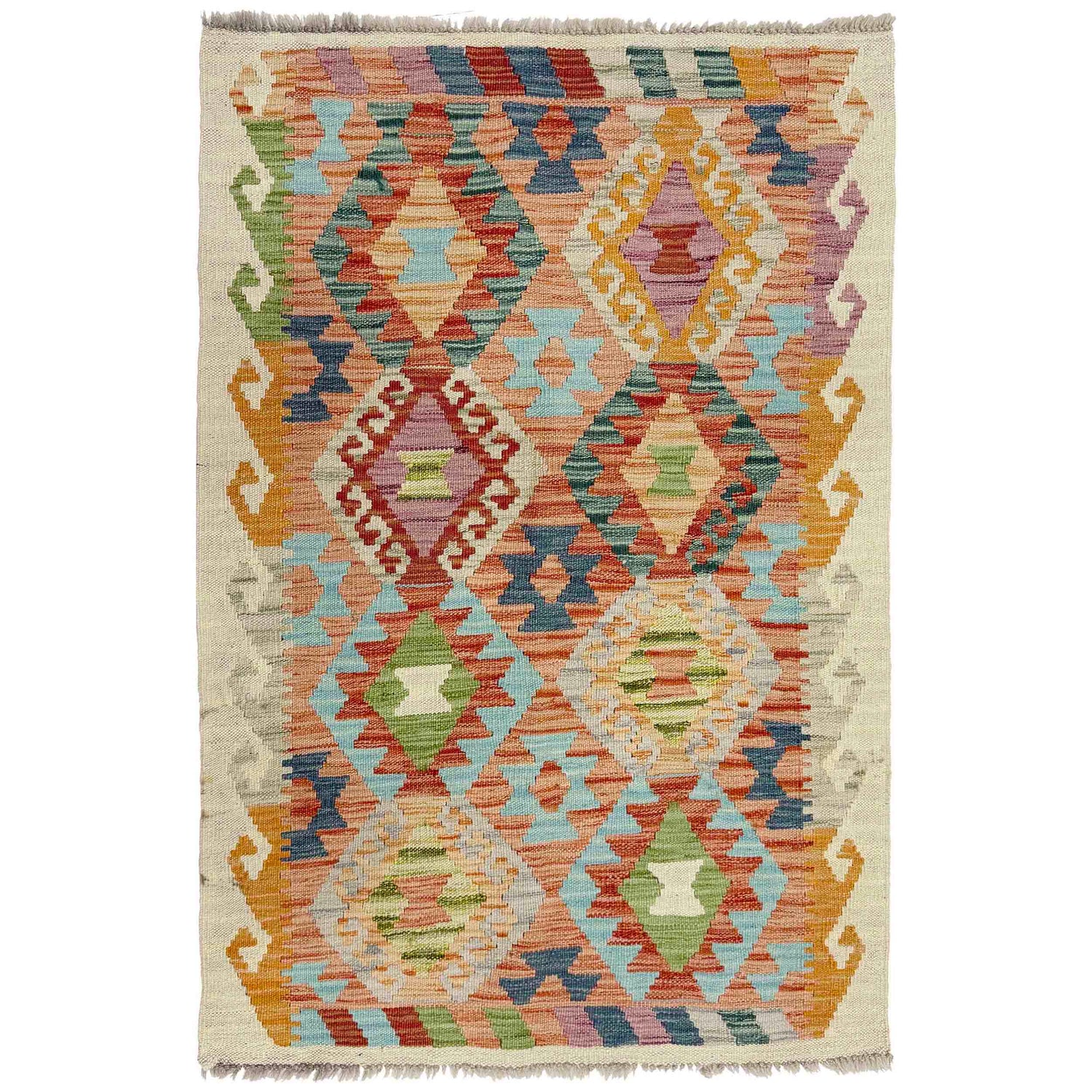 Handmade Vegetable Kelim 2' 8" x 4' 0" (ft) - No. R38341