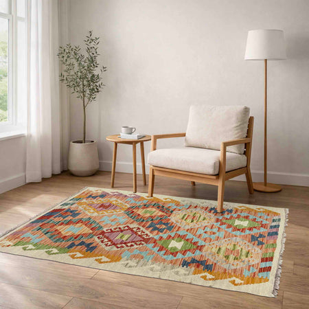 Handmade Vegetable Kelim 2' 8" x 4' 0" (ft) - No. R38341