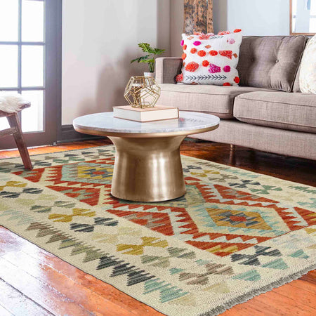 Handmade Vegetable Kelim 2' 8" x 4' 1" (ft) - No. R38346