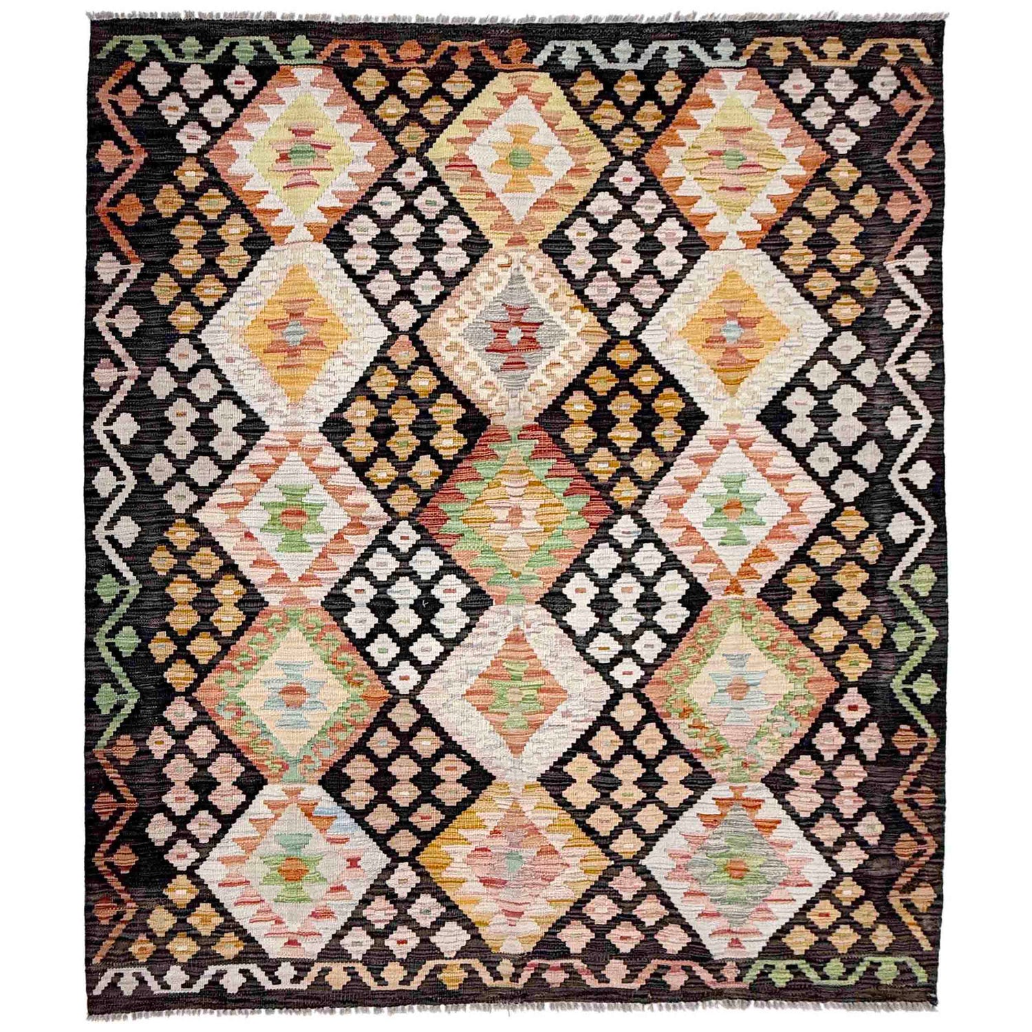 Handmade Vegetable Kilim 4' 9" x 6' 0" (ft) - No. R38349