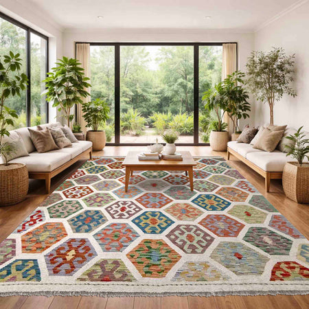 Handmade Vegetable Kilim 6' 2" x 8' 1" (ft) - No. R38355