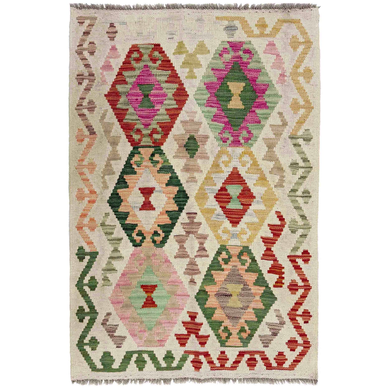 Handmade Vegetable Kilim 2' 7" x 4' 0" (ft) - No. R38356