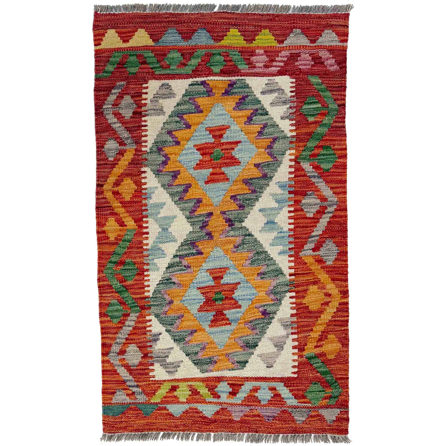 Handmade Vegetable Kelim 2' 0" x 3' 6" (ft) - No. R38374