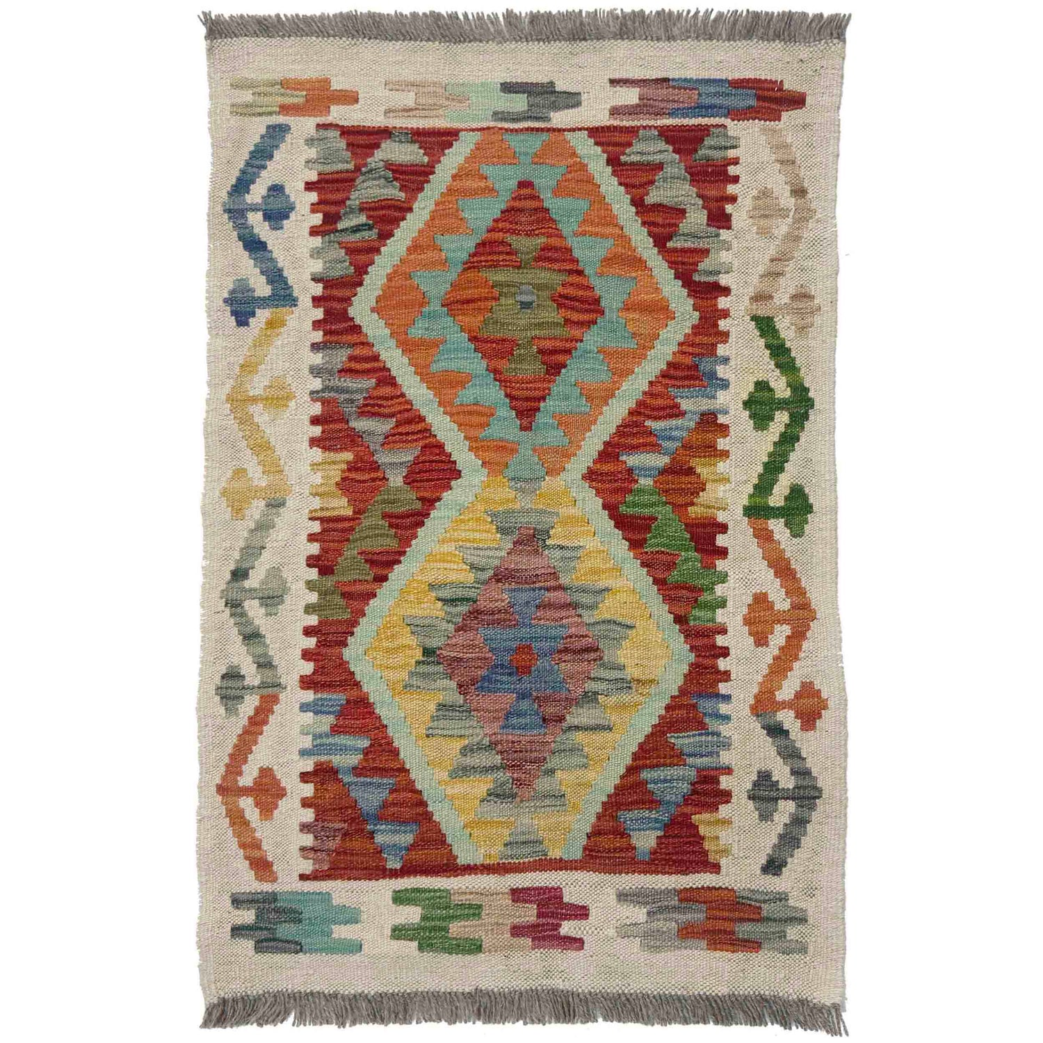 Handmade Vegetable Kelim 2' 0" x 2' 11" (ft) - No. R38393
