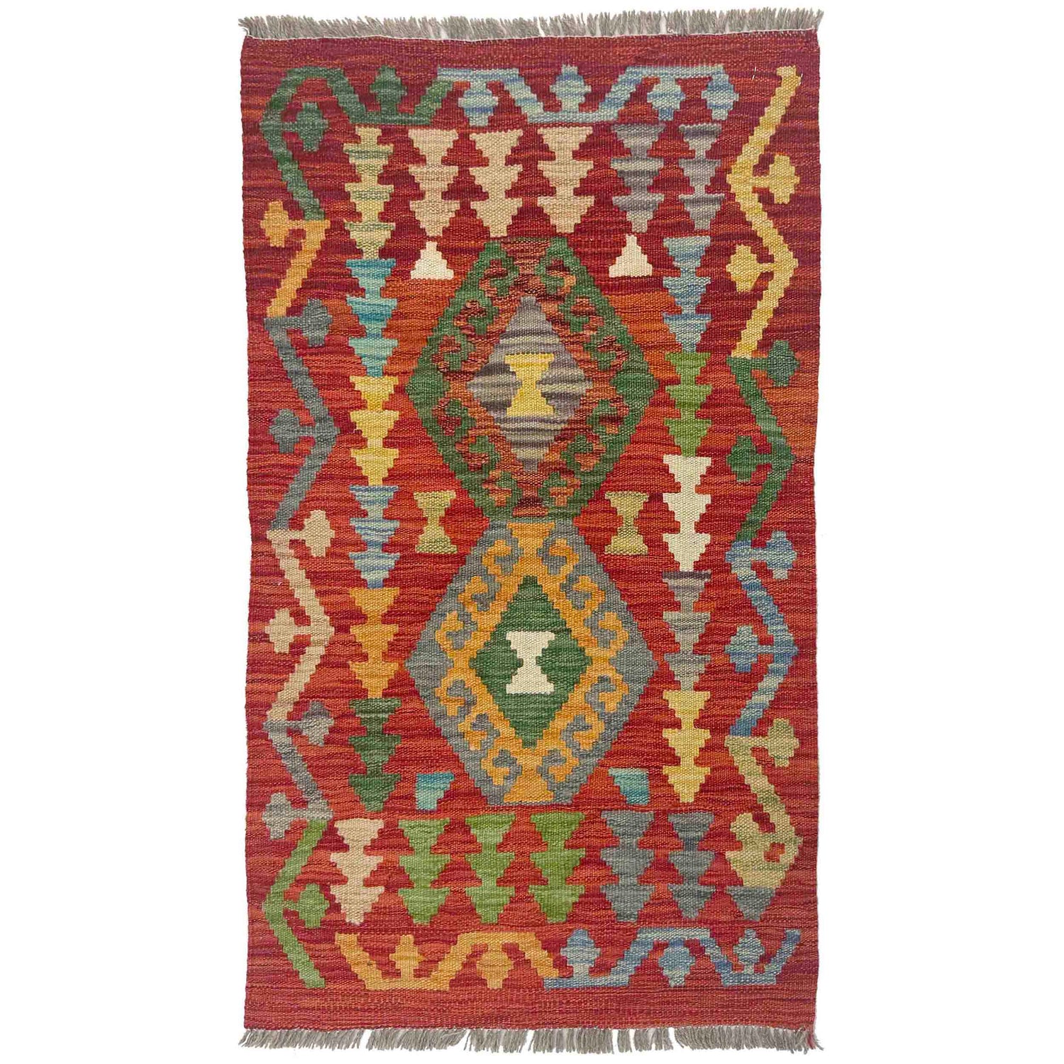 Handmade Vegetable Kilim 1' 10" x 3' 3" (ft) - No. R38399