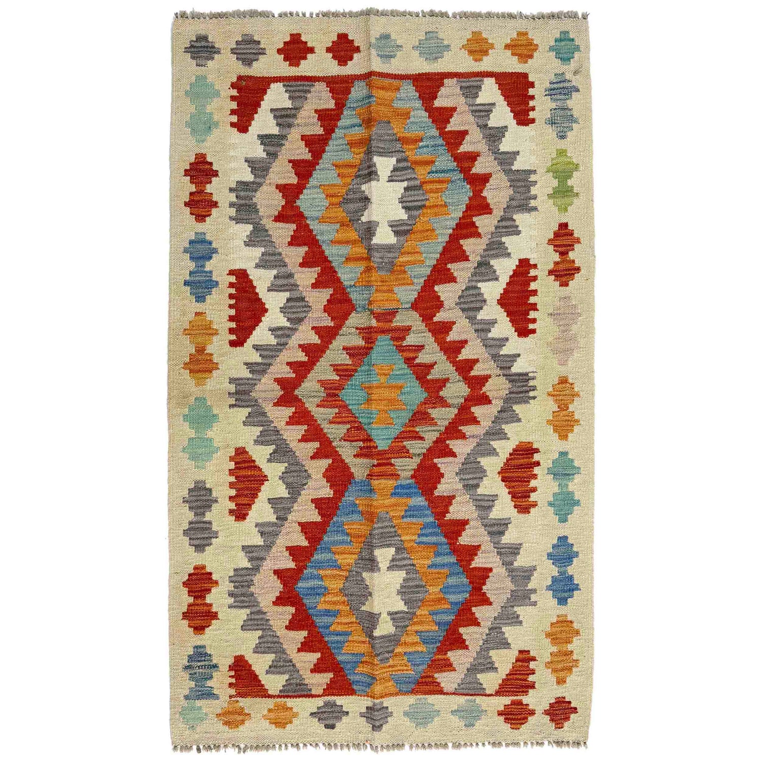 Handmade Vegetable Kilim 2' 6" x 4' 2" (ft) - No. R38407