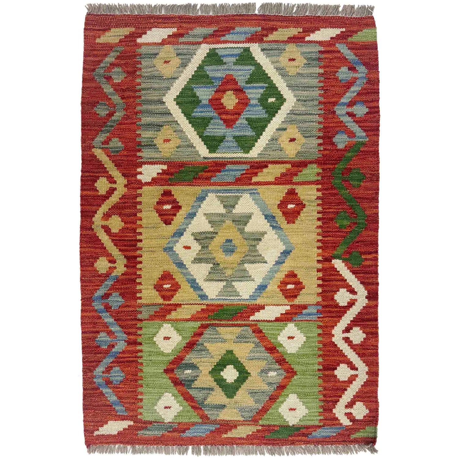Handmade Vegetable Kelim 2' 4" x 3' 3" (ft) - No. R38415