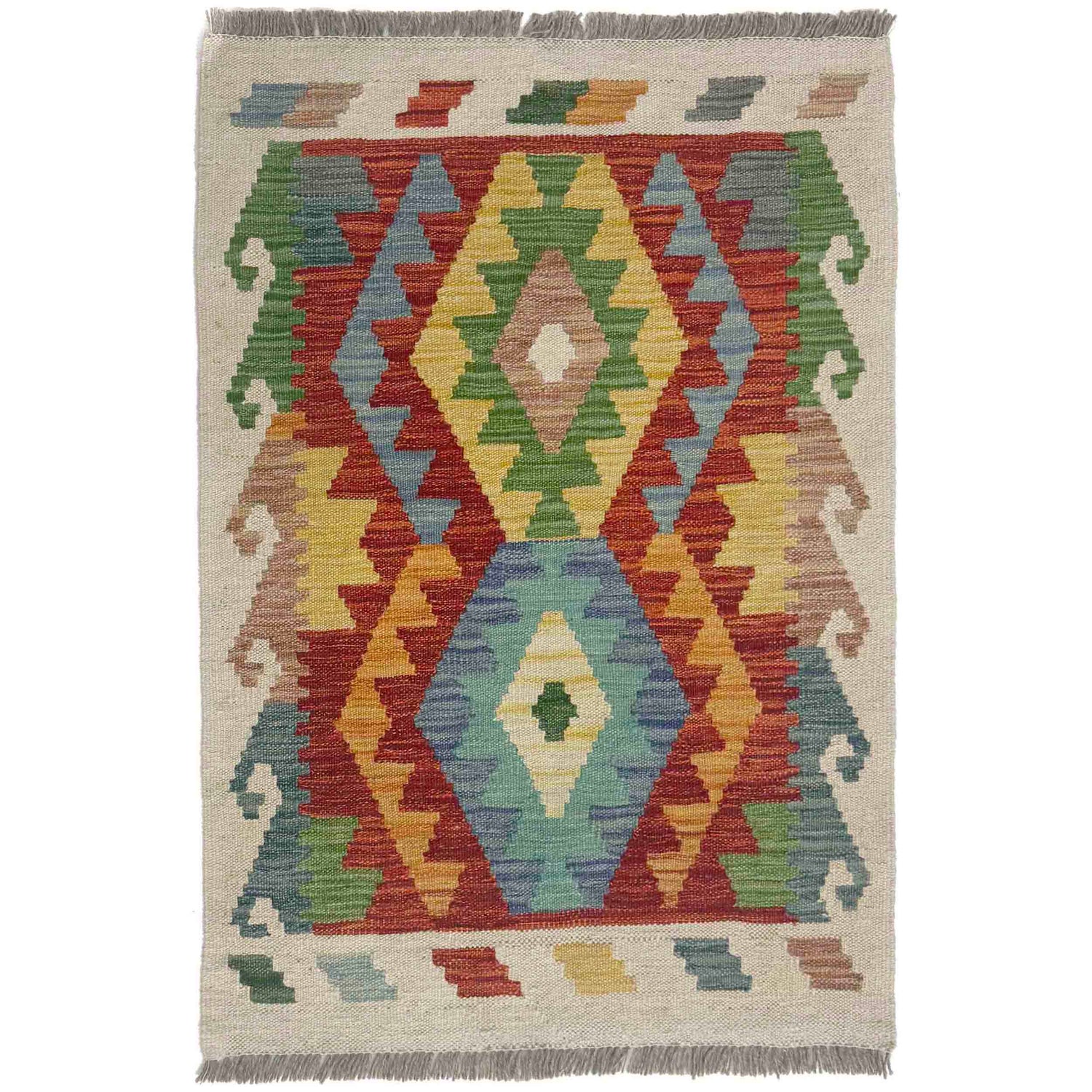 Handmade Vegetable Kilim 2' 0" x 3' 0" (ft) - No. R38431