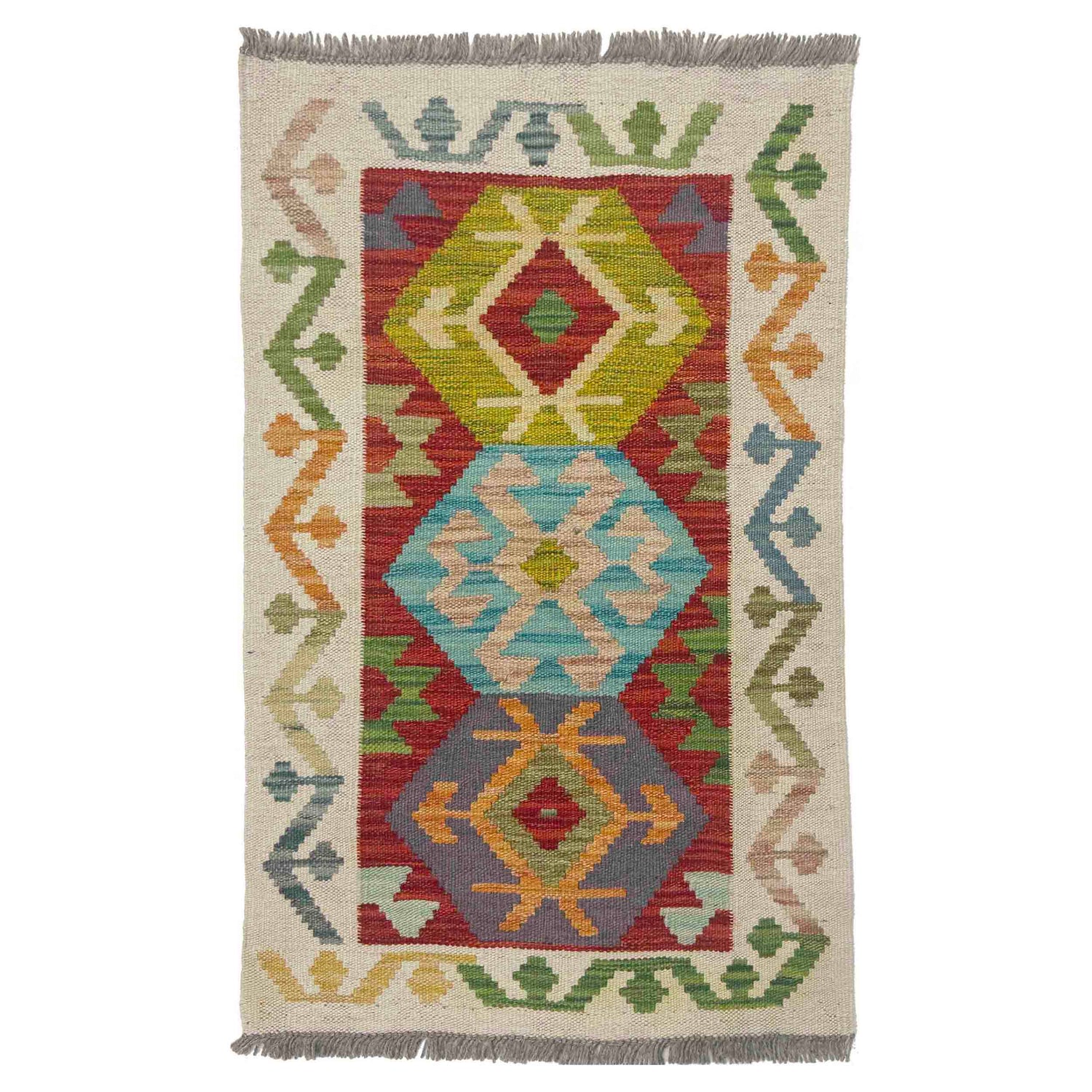 Handmade Vegetable Kelim 1' 10" x 3' 1" (ft) - No. R38436
