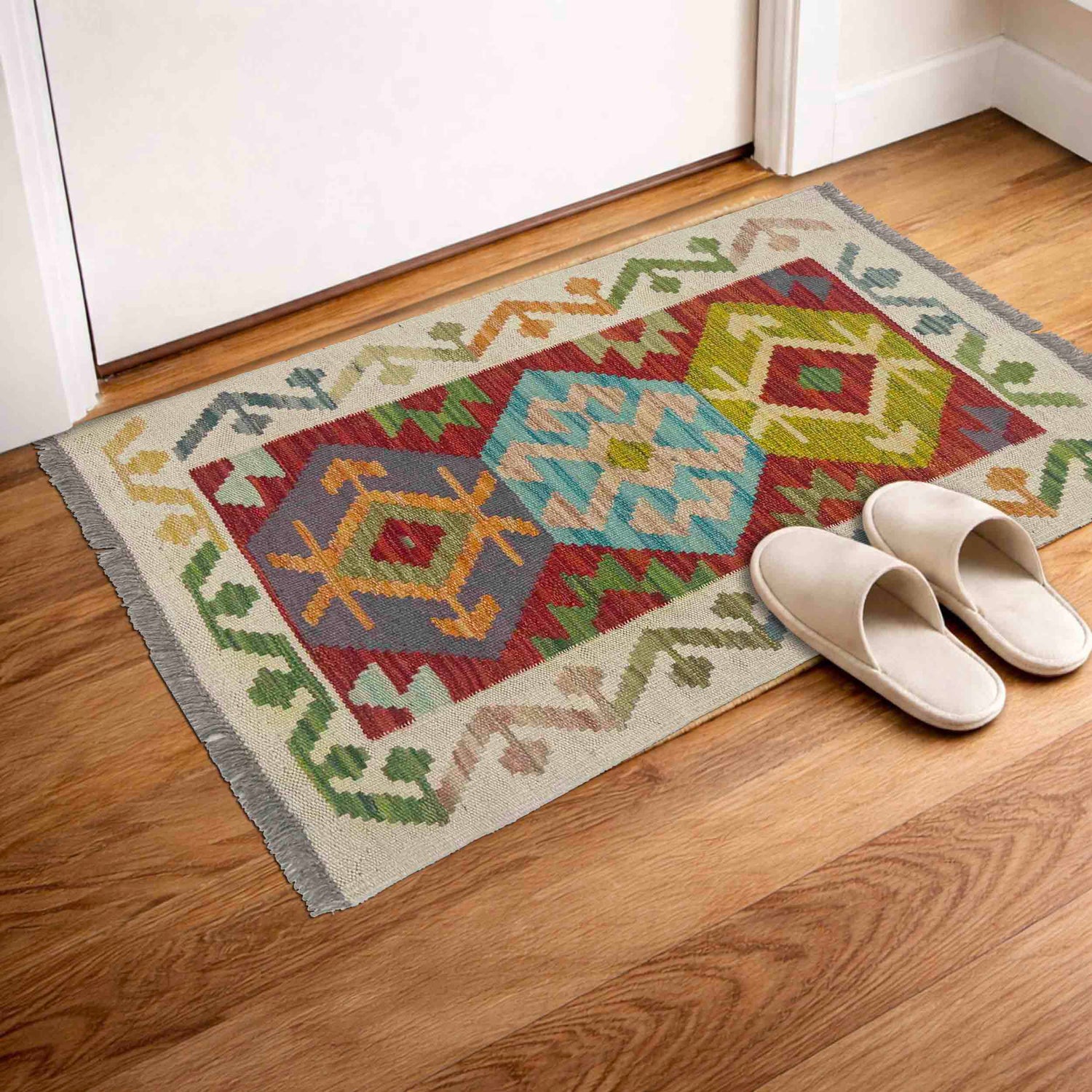 Handmade Vegetable Kelim 1' 10" x 3' 1" (ft) - No. R38436