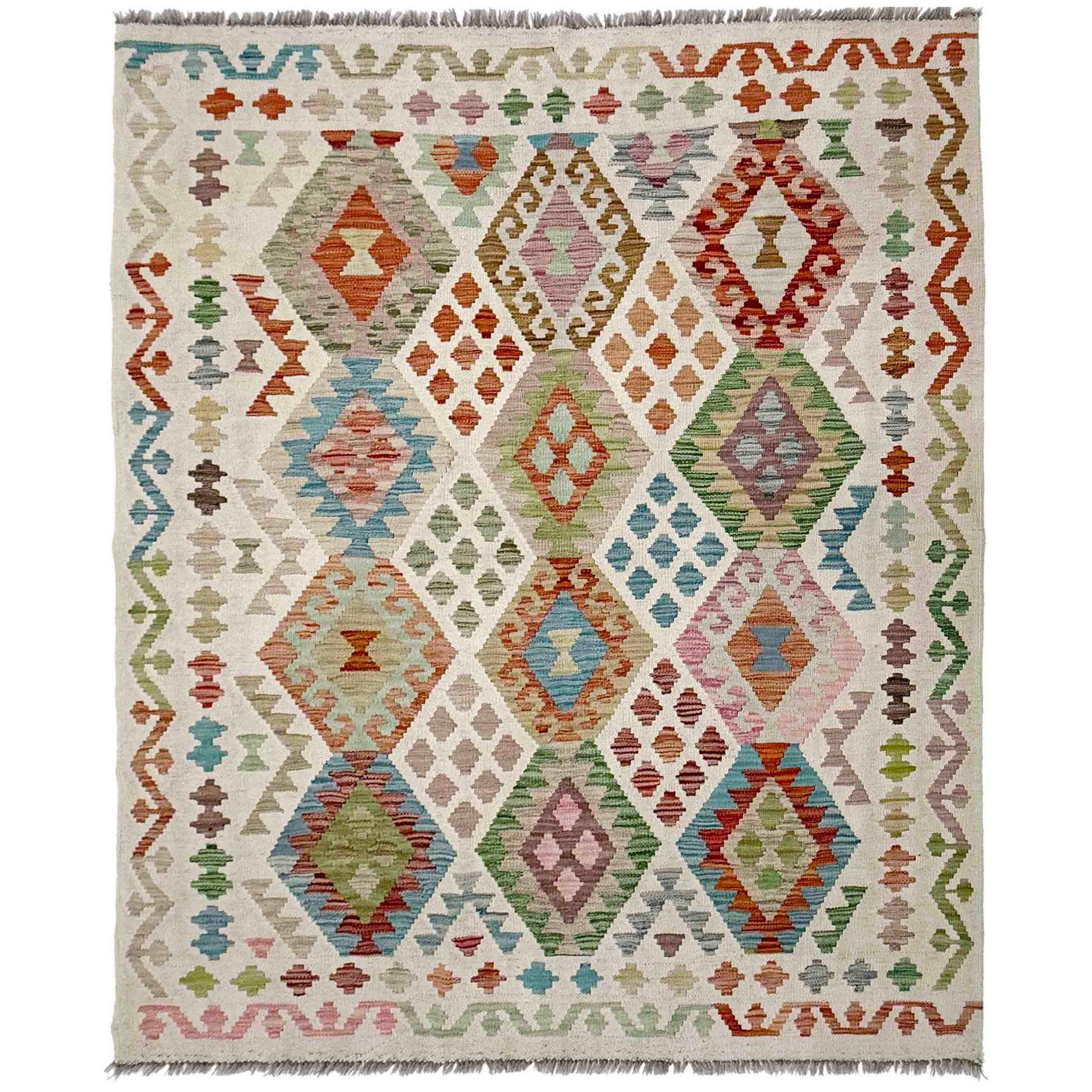 Handmade Vegetable Kelim 4' 11" x 6' 4" (ft) - No. R38450