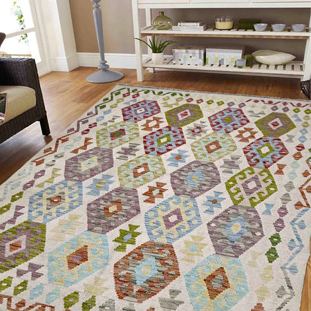 Handmade Vegetable Kelim 5' 1" x 6' 10" (ft) - No. R38452