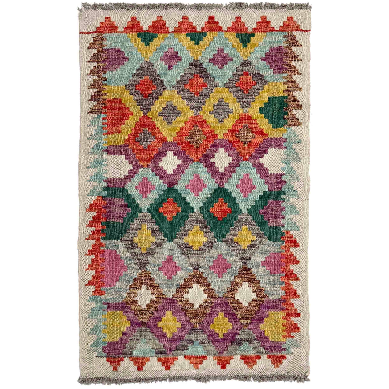 Handmade Vegetable Kilim 2' 5" x 3' 10" (ft) - No. R38616
