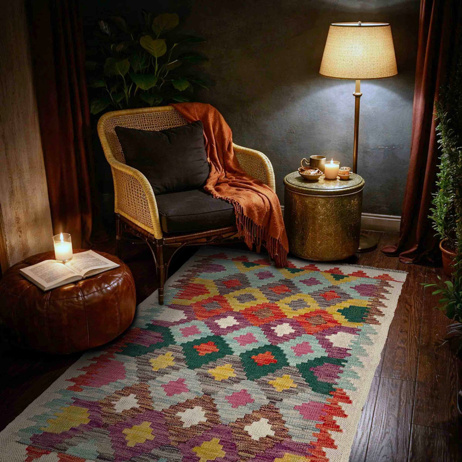 Handmade Vegetable Kilim 2' 5" x 3' 10" (ft) - No. R38616
