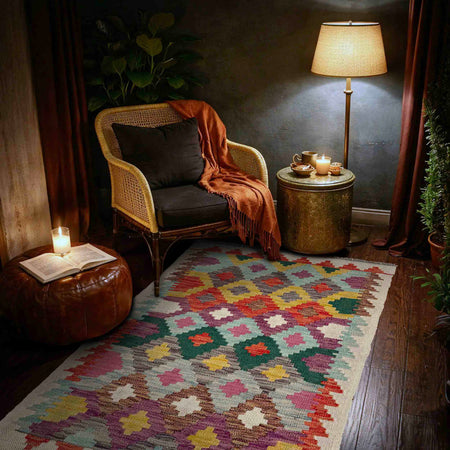Handmade Vegetable Kilim 2' 5" x 3' 10" (ft) - No. R38616